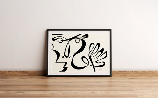 FLUID FACE Poster Framed